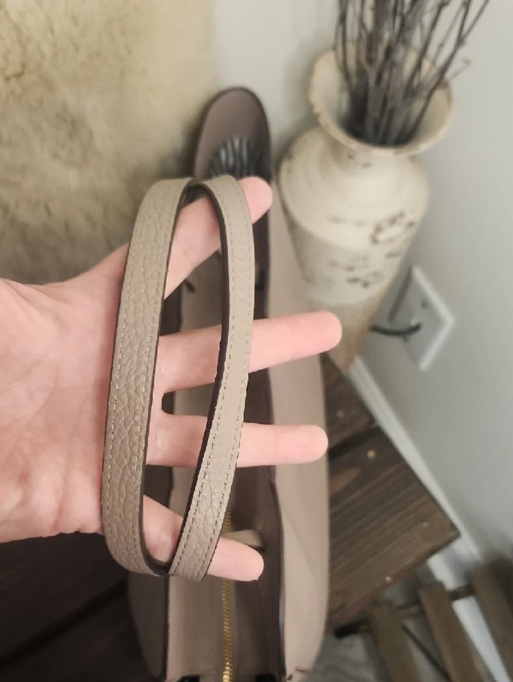 kate spade Scalloped Pebbled Tote in Dusty Mauve